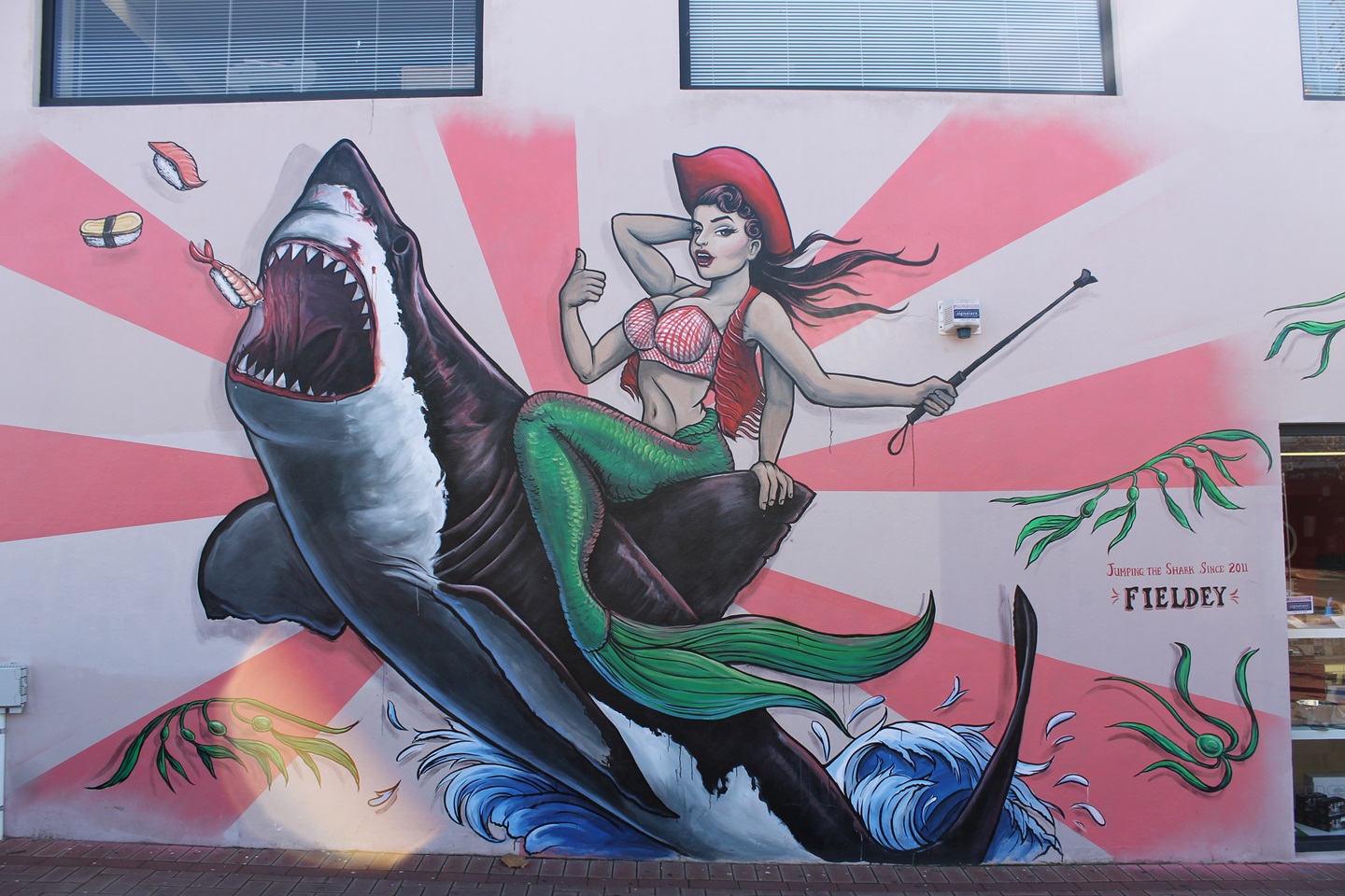 Vic Park street art - Jumping the shark