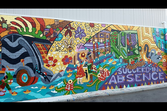 Succeed in Absence mural at Errichetti PLace