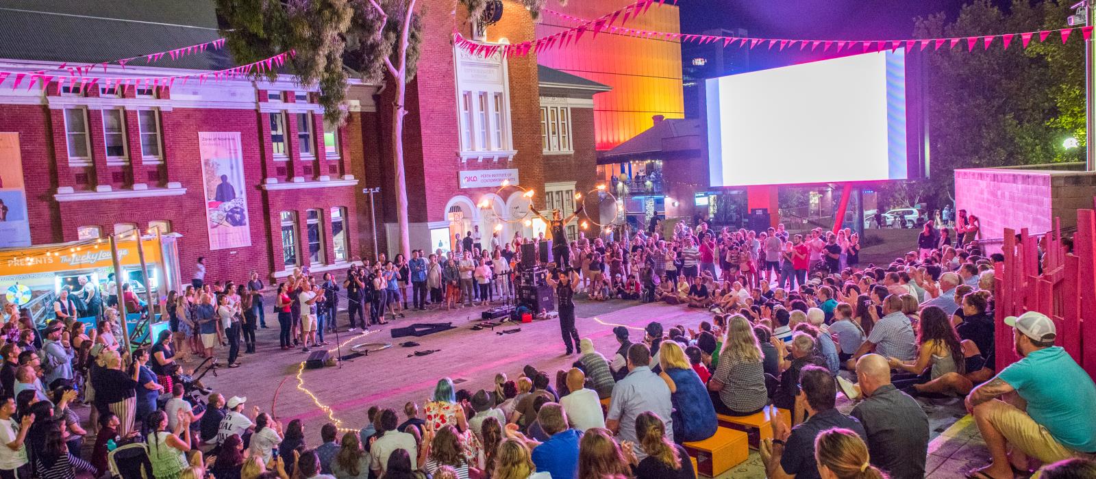 An outdoor event at the Perth Cultural Centre