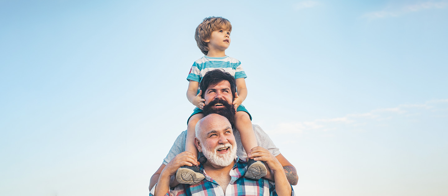 grandfather, father and son