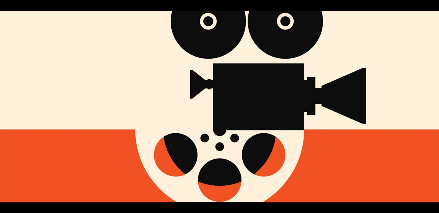 Graphic of film reel and camera
