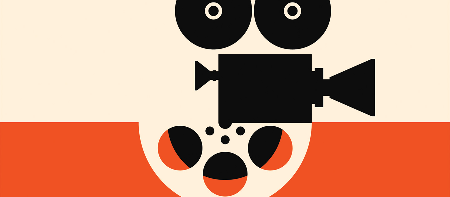 Graphic of film reel and camera