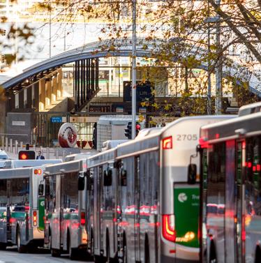 Train and buses banner