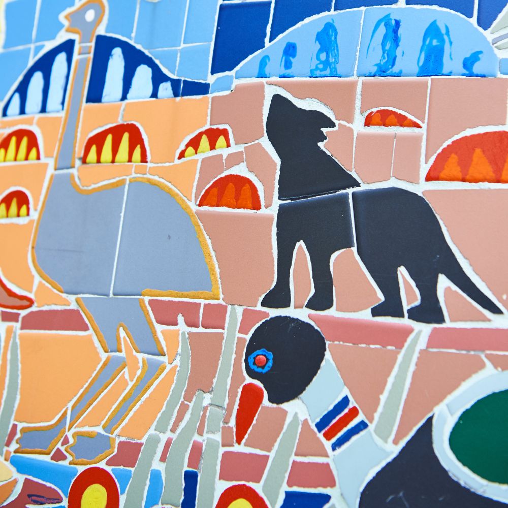Mosaic featuring Australian landscapes, flora and fauna