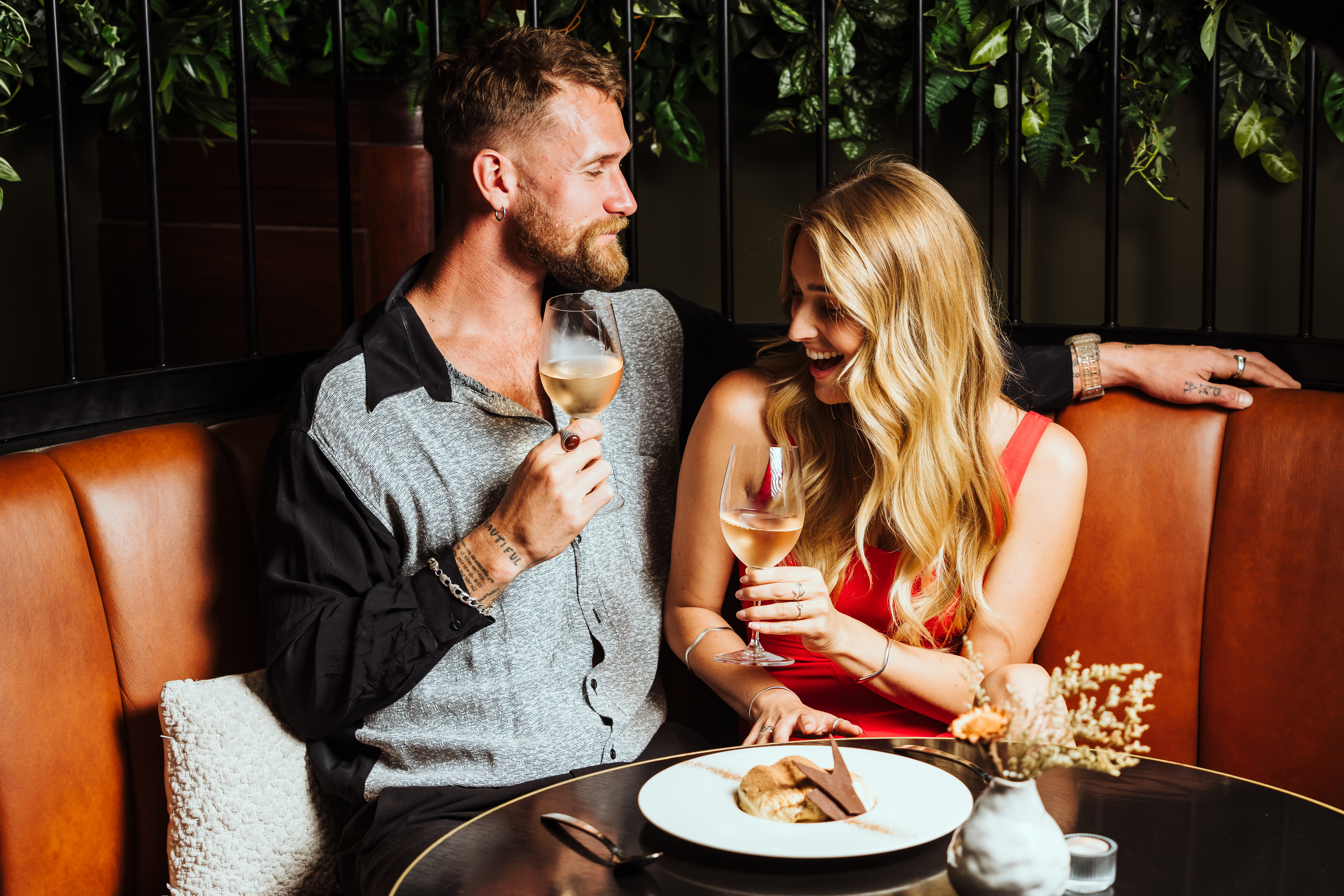 Couple enjoying dinner at Apple Daily