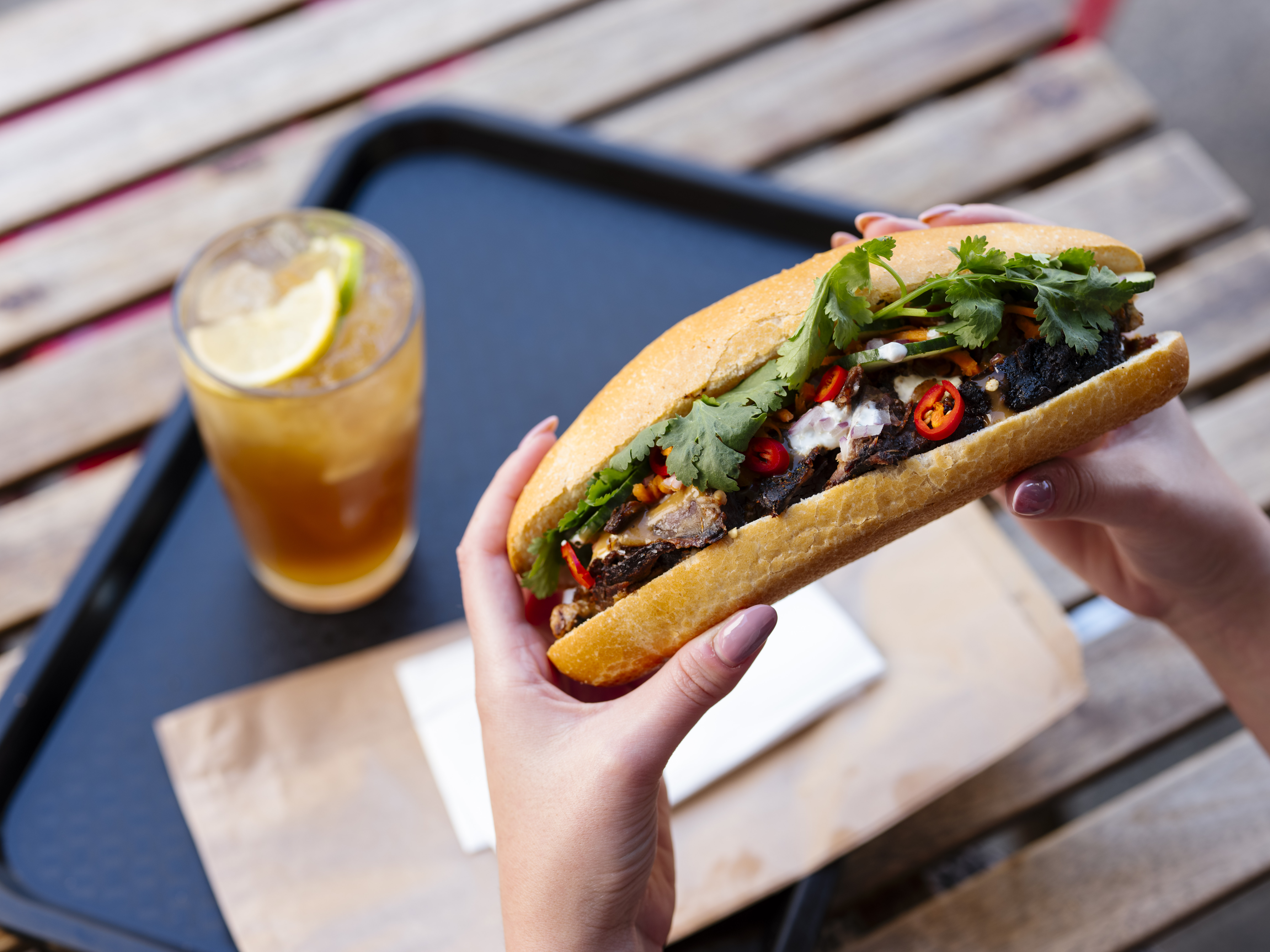 Banh mi and drink