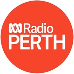 ABC Radio Perth white logo on red circular background
