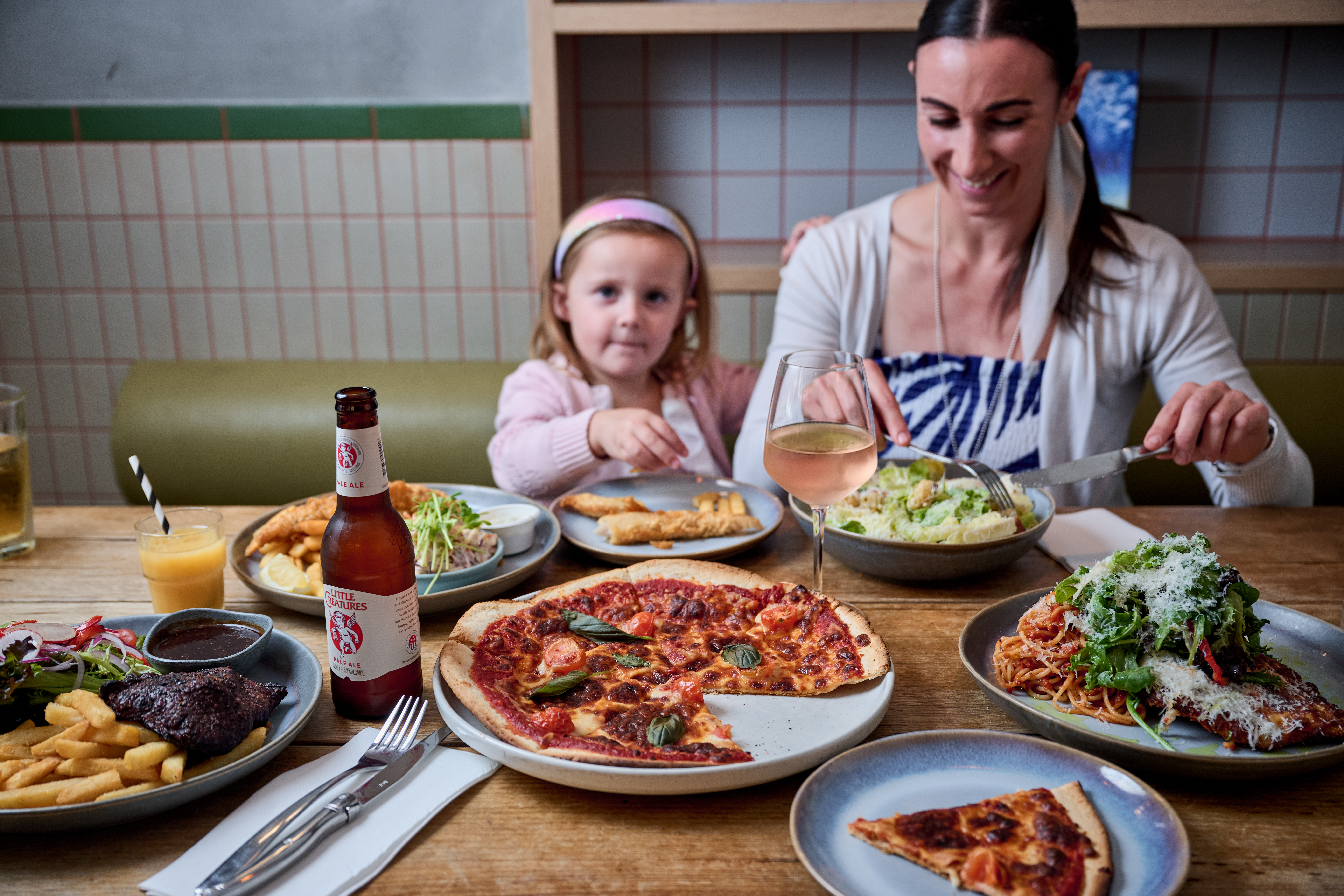mum and daughter at lunch