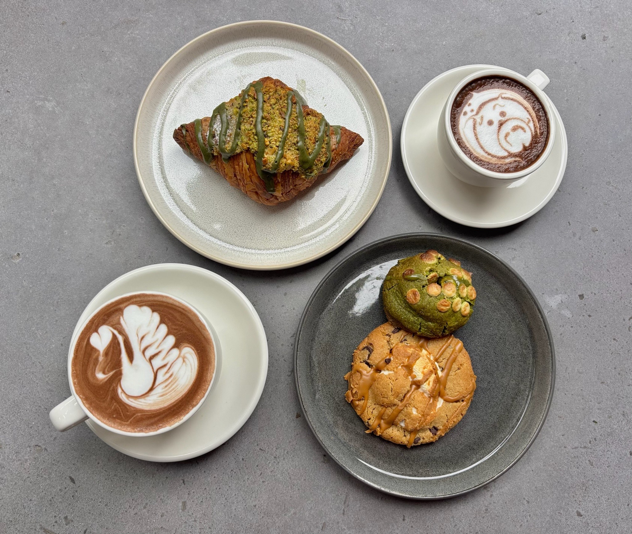 Croff Bakehouse hot chocolate and pastries
