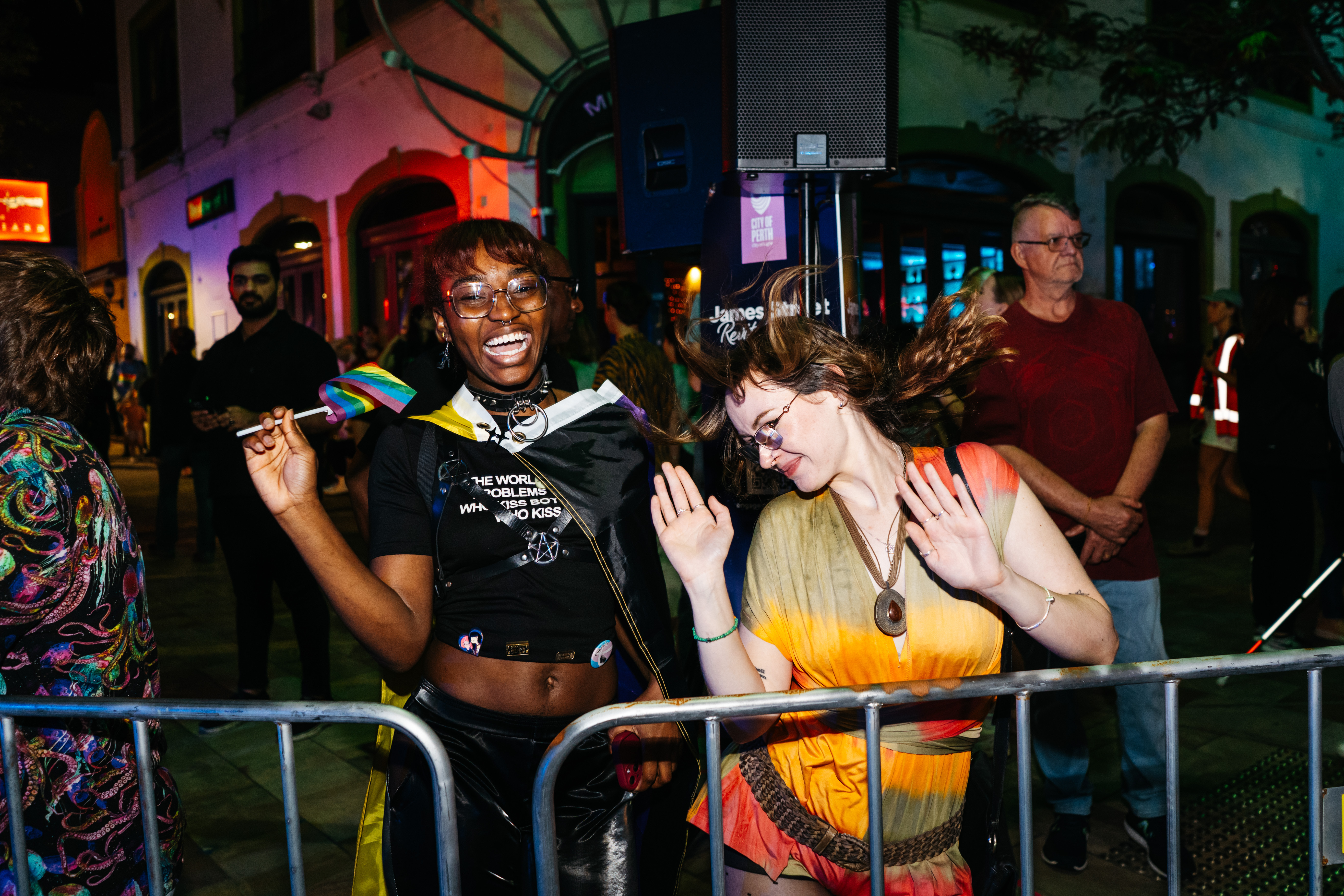 People dancing at Pridefest 2025