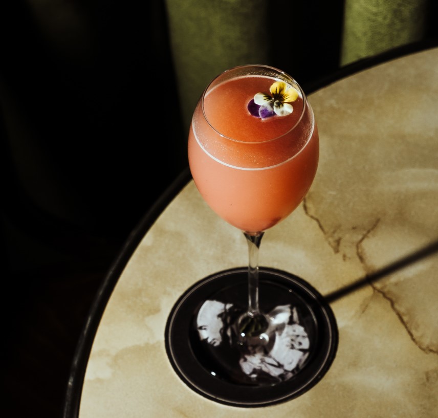 peach bellini from bar lafayette