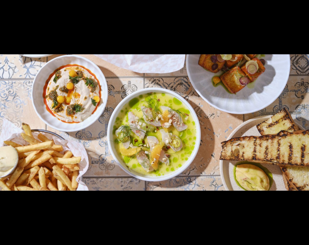 Lil's rooftop bar - food flatlay