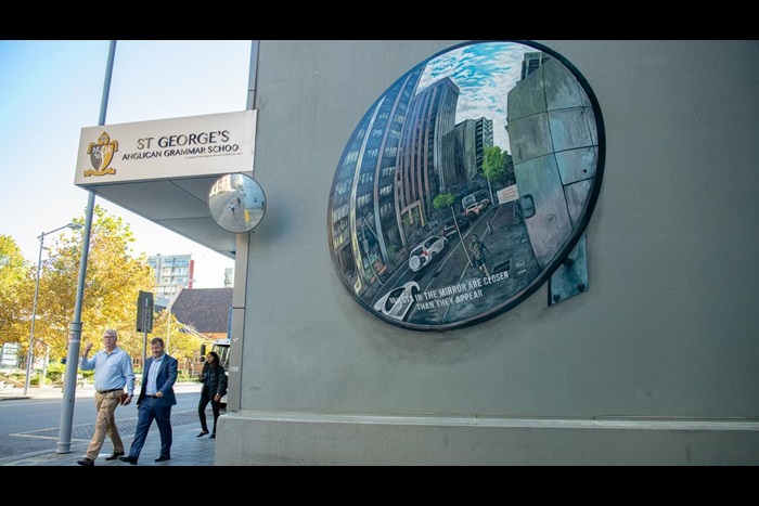 Mural on William Street Reflective Visions by Paul Caporn